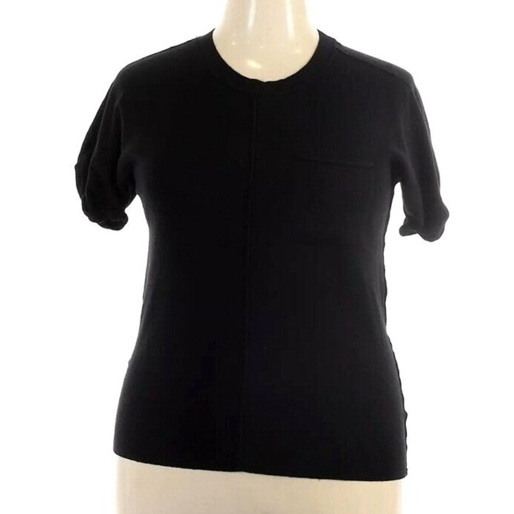 Universal Thread Womens Sweater Black Medium Pullover Pocket Short Sleeves